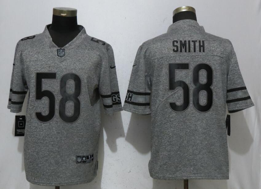 Men Chicago Bears #58 Smith Gray Vapor Untouchable Stitched Gridiron Limited Nike NFL Jerseys